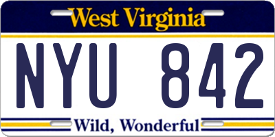 WV license plate NYU842