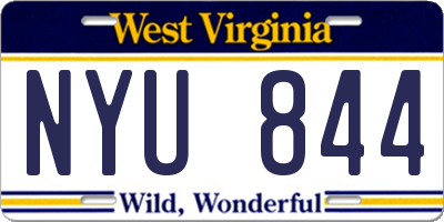 WV license plate NYU844