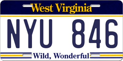 WV license plate NYU846