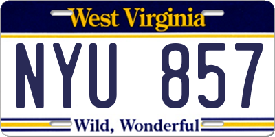WV license plate NYU857