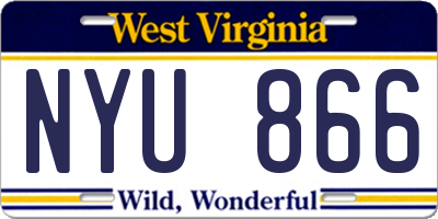WV license plate NYU866