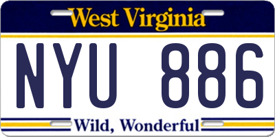 WV license plate NYU886