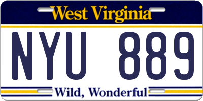 WV license plate NYU889