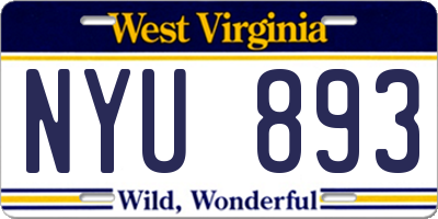 WV license plate NYU893