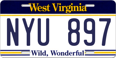 WV license plate NYU897