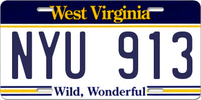 WV license plate NYU913