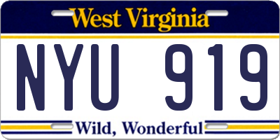 WV license plate NYU919