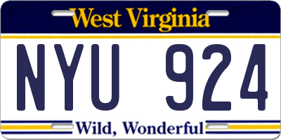 WV license plate NYU924