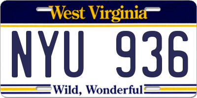 WV license plate NYU936