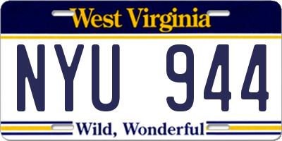 WV license plate NYU944