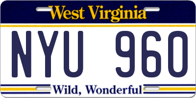 WV license plate NYU960
