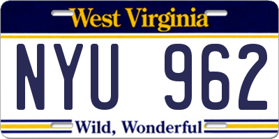WV license plate NYU962