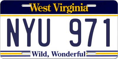 WV license plate NYU971