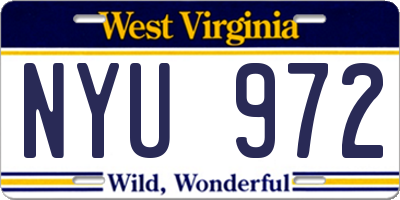 WV license plate NYU972