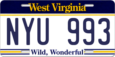WV license plate NYU993