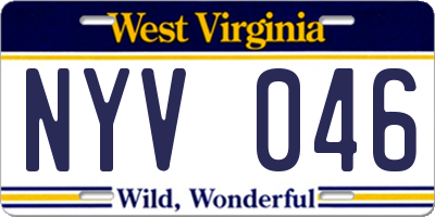 WV license plate NYV046