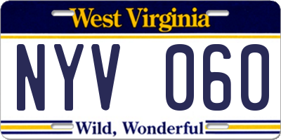 WV license plate NYV060
