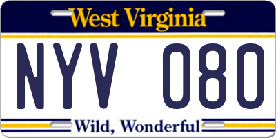 WV license plate NYV080