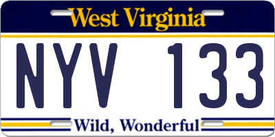 WV license plate NYV133