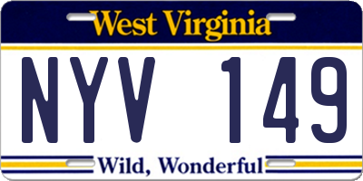 WV license plate NYV149