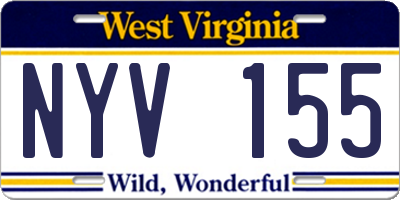 WV license plate NYV155