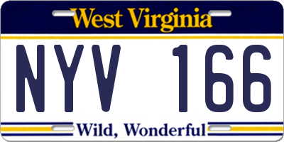 WV license plate NYV166