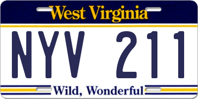 WV license plate NYV211