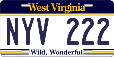 WV license plate NYV222