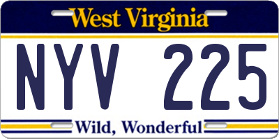 WV license plate NYV225