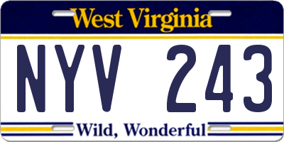 WV license plate NYV243