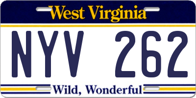 WV license plate NYV262