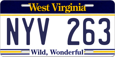 WV license plate NYV263
