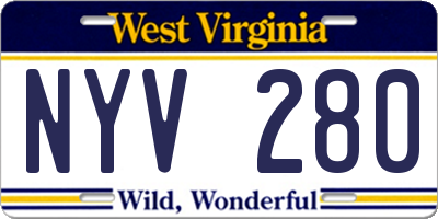 WV license plate NYV280