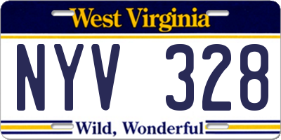 WV license plate NYV328