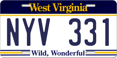 WV license plate NYV331