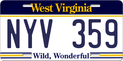 WV license plate NYV359