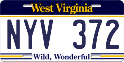 WV license plate NYV372