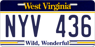 WV license plate NYV436