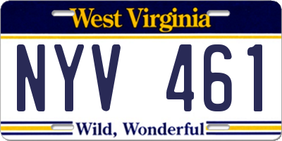 WV license plate NYV461