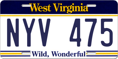 WV license plate NYV475
