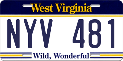 WV license plate NYV481