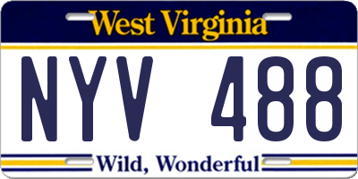 WV license plate NYV488