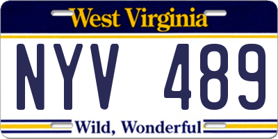 WV license plate NYV489
