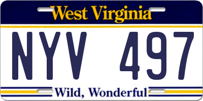 WV license plate NYV497