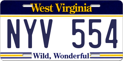 WV license plate NYV554