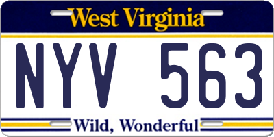 WV license plate NYV563