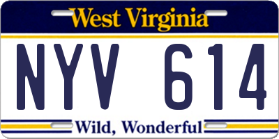 WV license plate NYV614