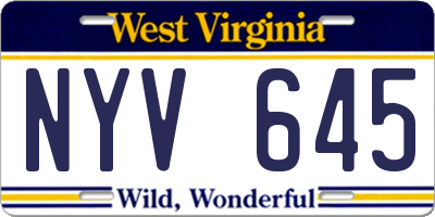 WV license plate NYV645