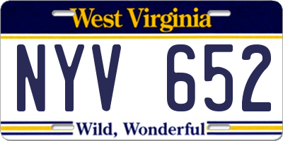 WV license plate NYV652