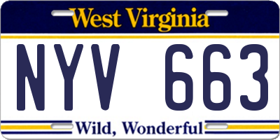 WV license plate NYV663